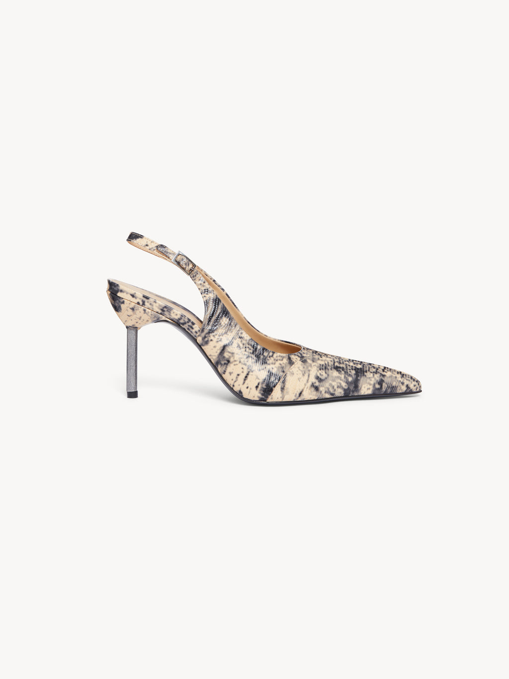 Carmine Mules Cream Lizard