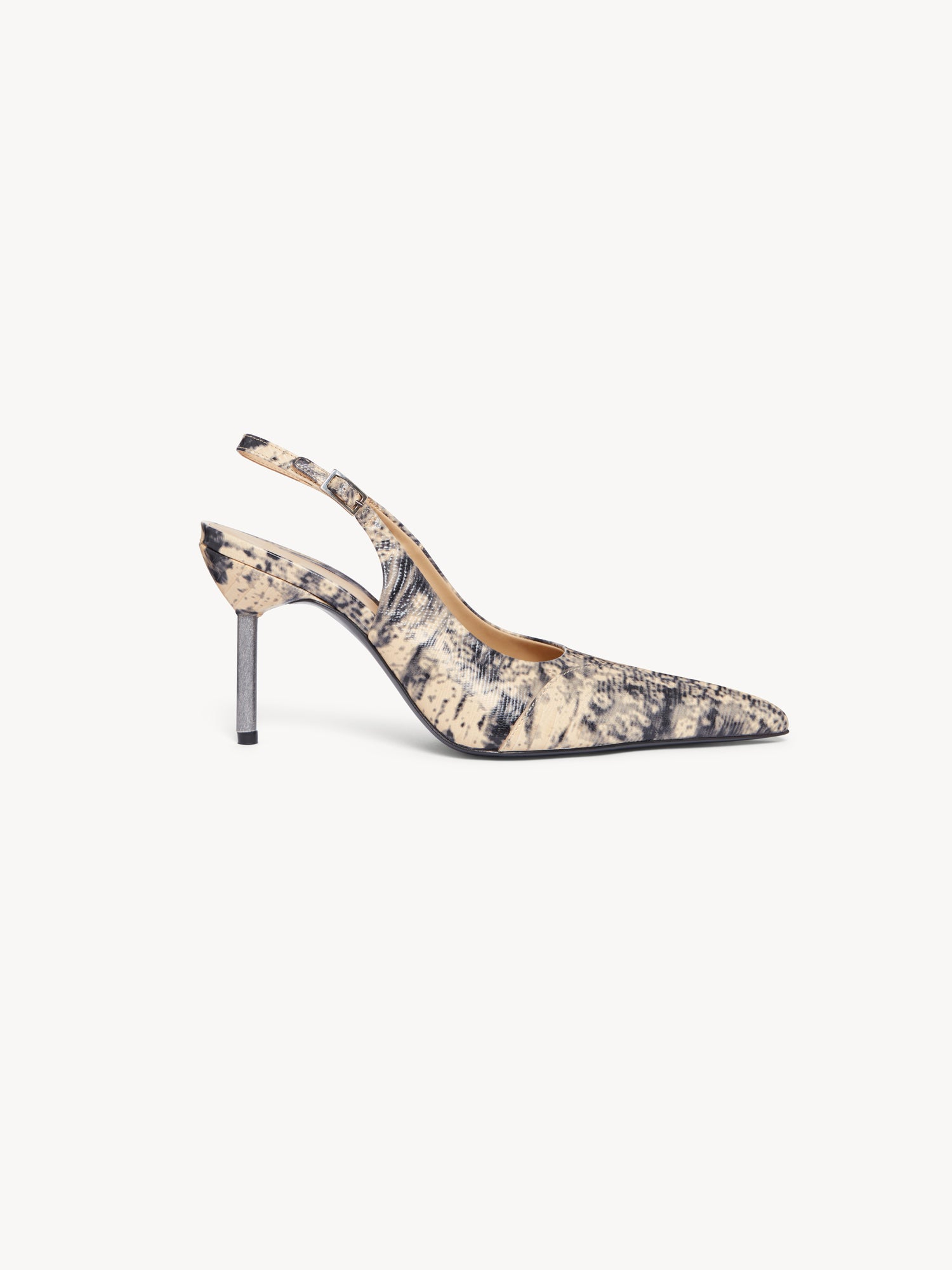 Carmine Mules Cream Lizard