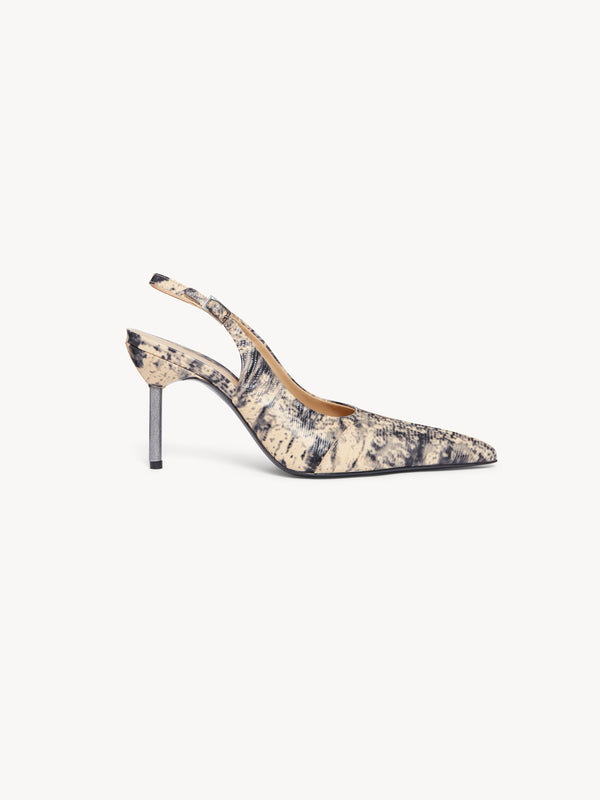 Carmine Mules Cream Lizard