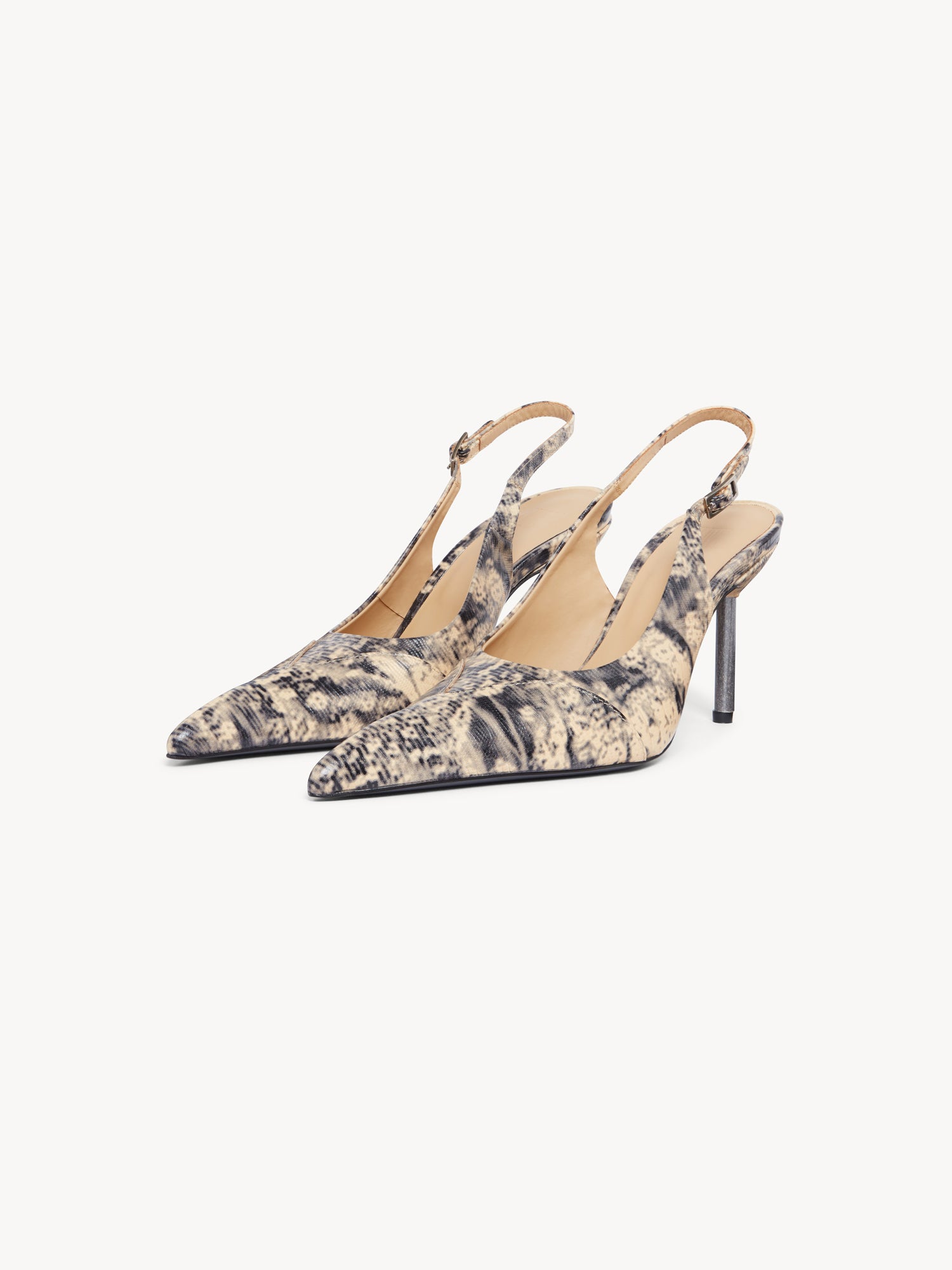 Carmine Mules Cream Lizard