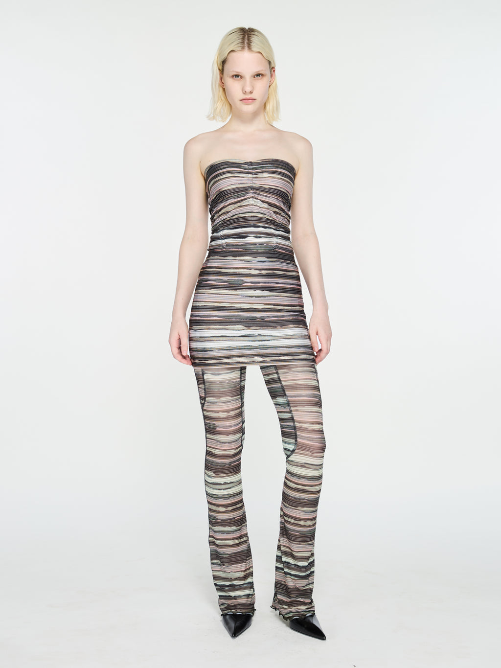 Skinn Dress Bleach Stripe