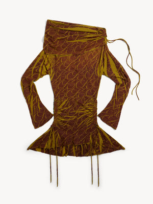 MG-Petrol Dress Rust Chartreuse