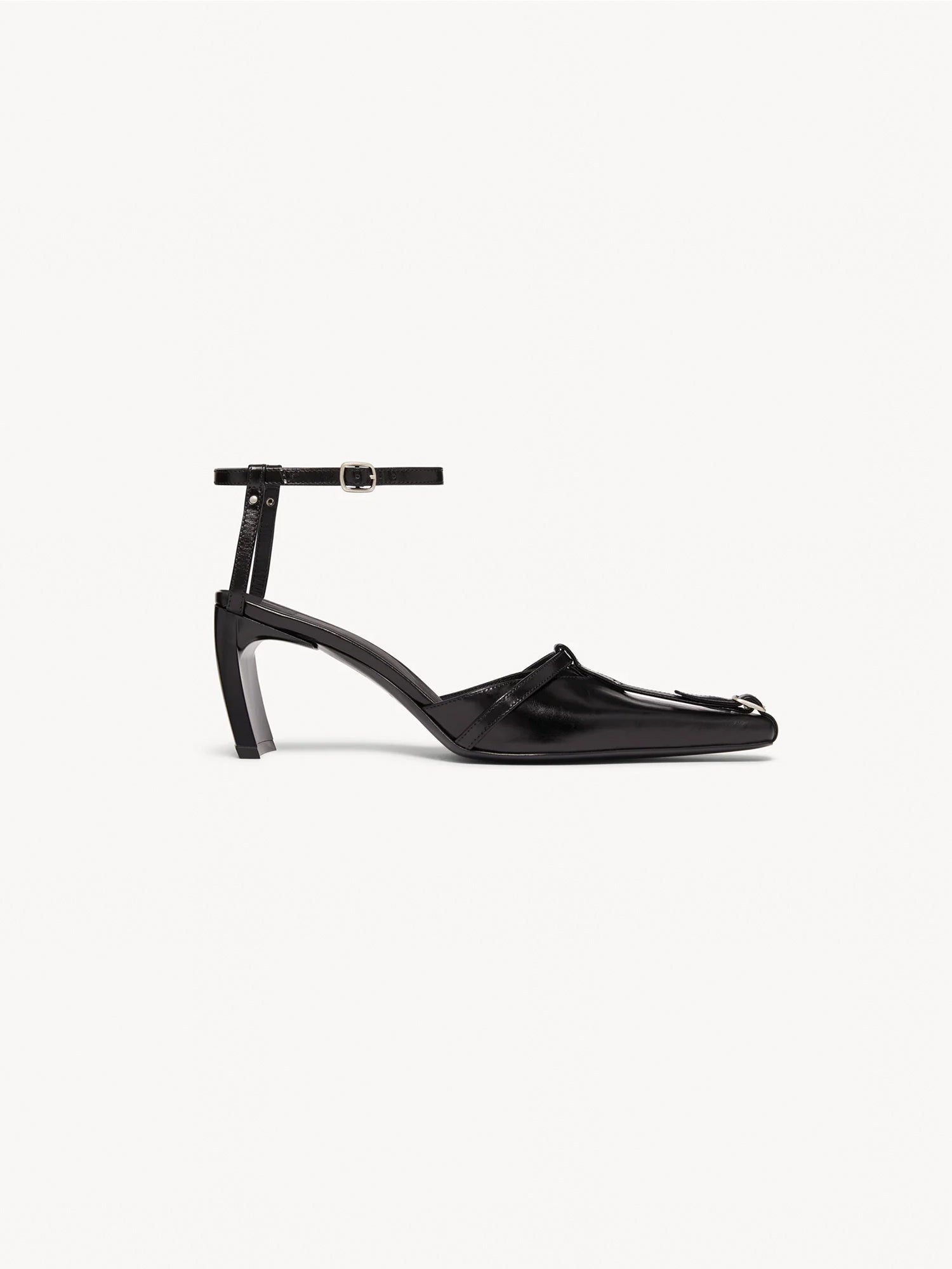 Serpent Buckle Mules Black