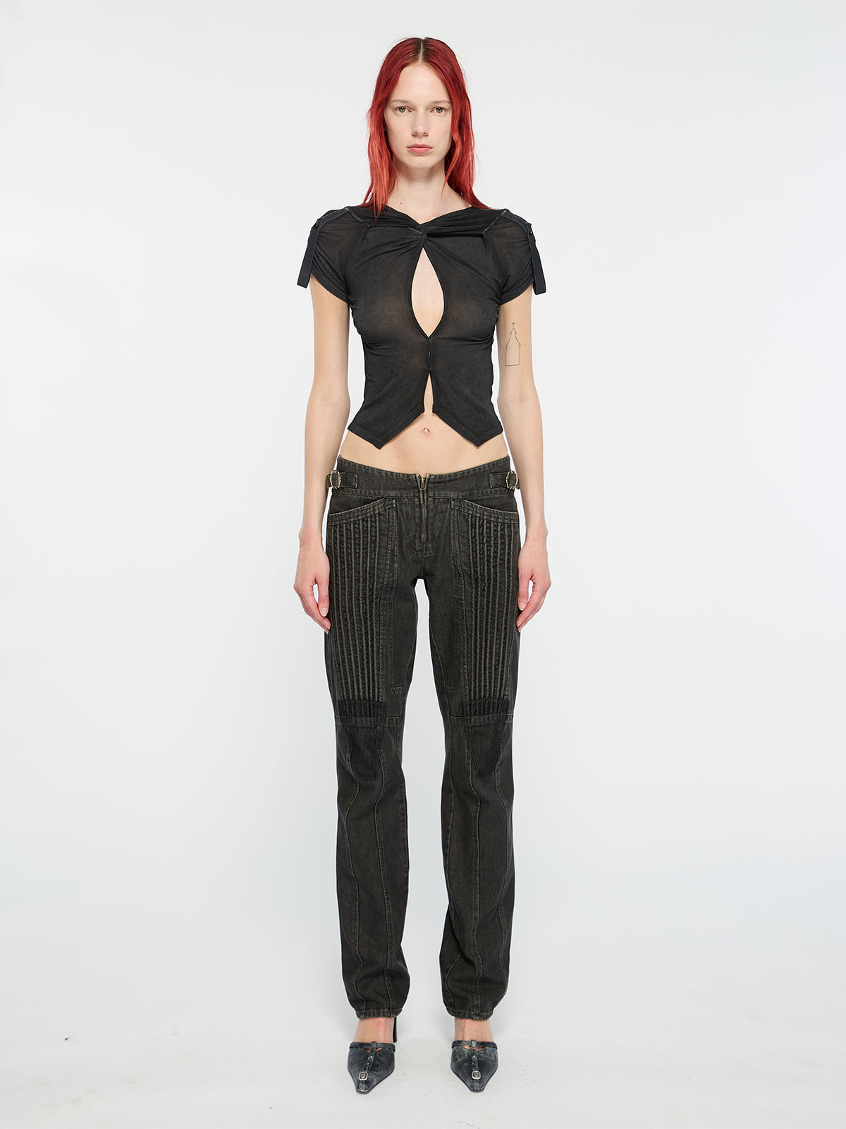 Twist Top Washed Black