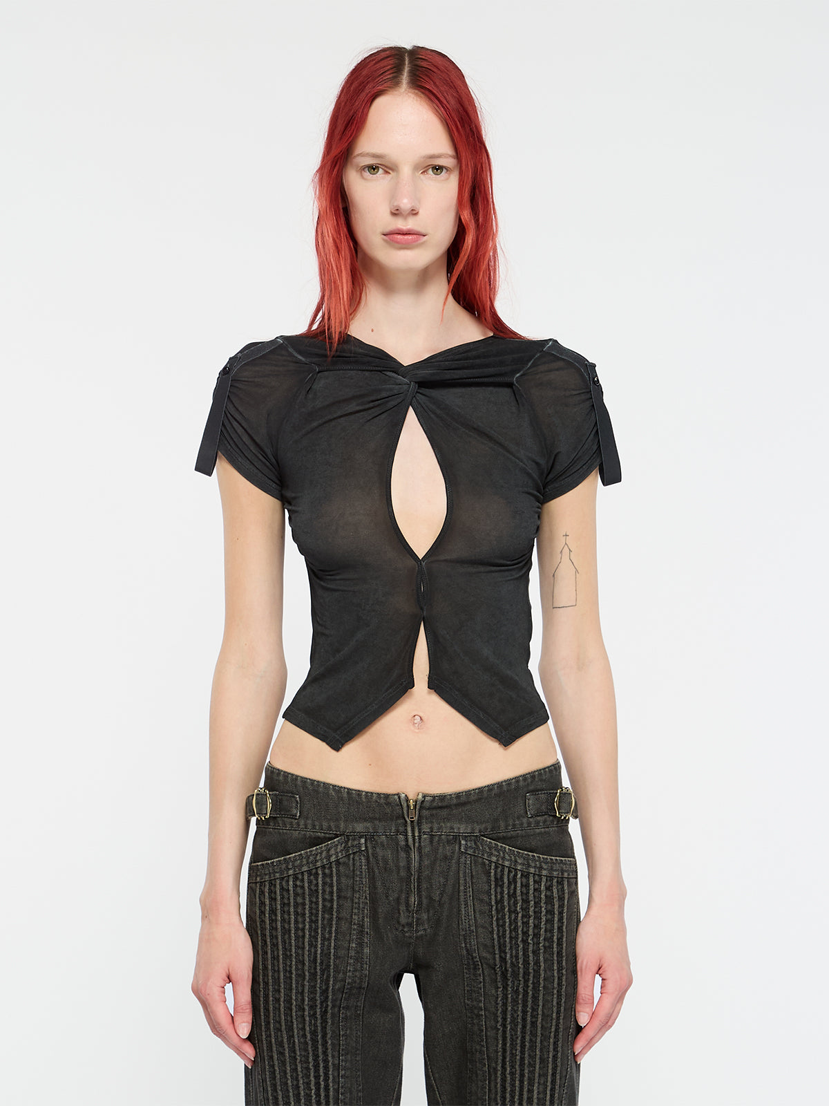 Knwl Front Twist Top Washed Black – KNWLS