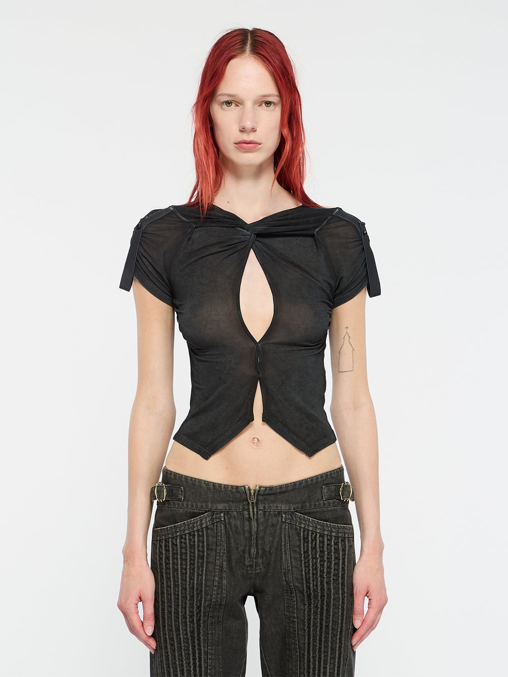 Twist Top Washed Black