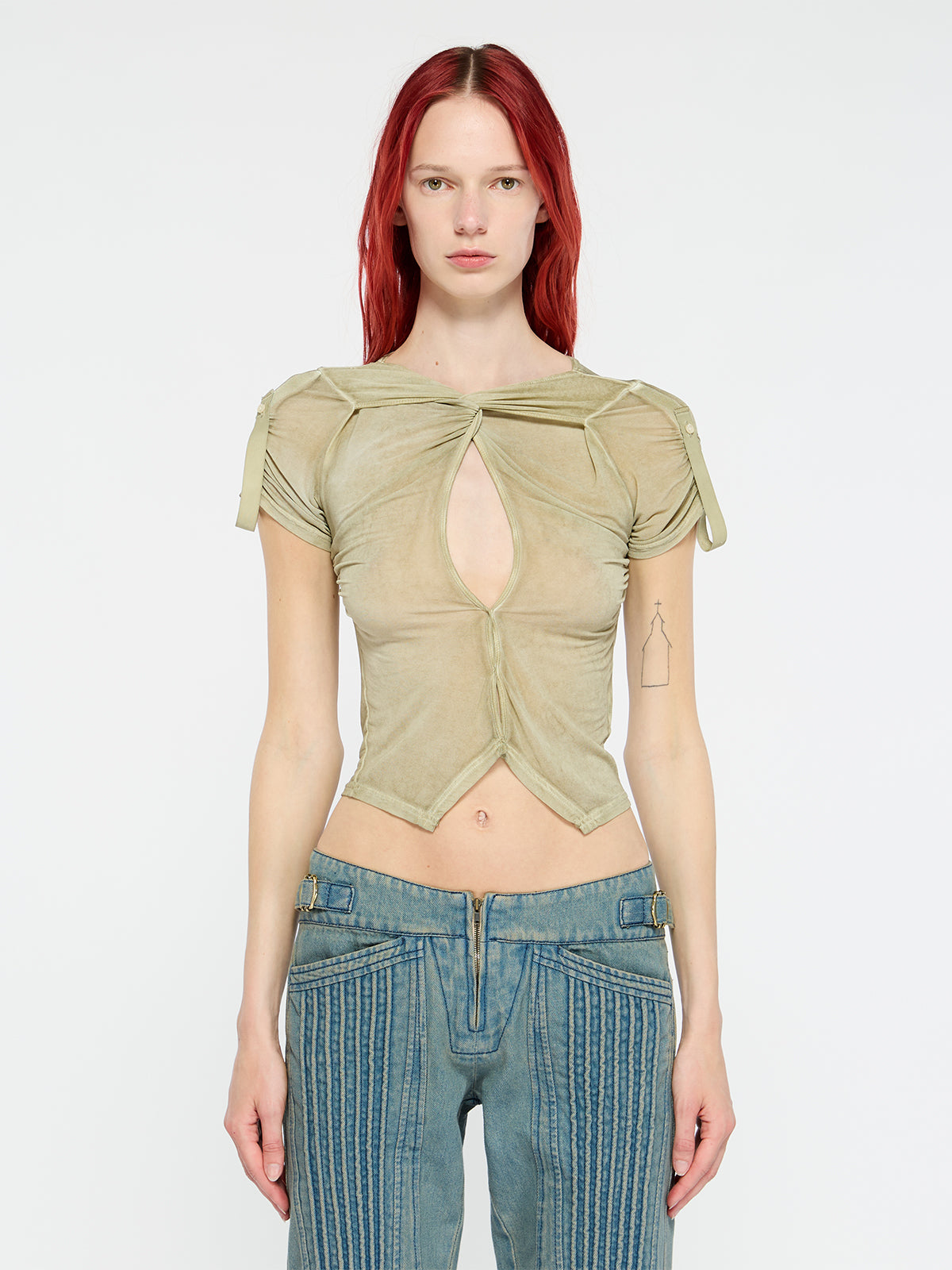 Twist Top Pale Olive