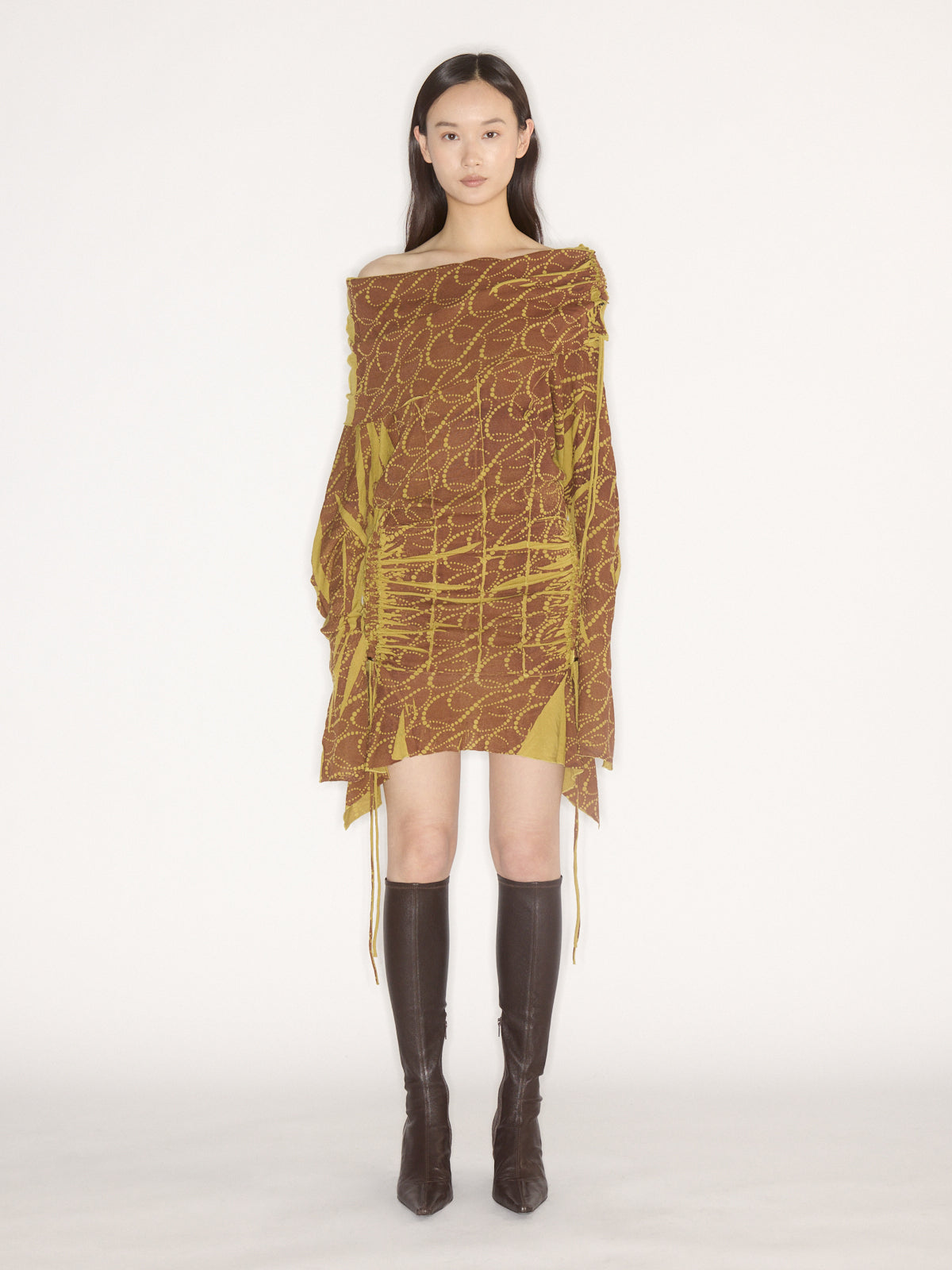 MG-Petrol Dress Rust Chartreuse
