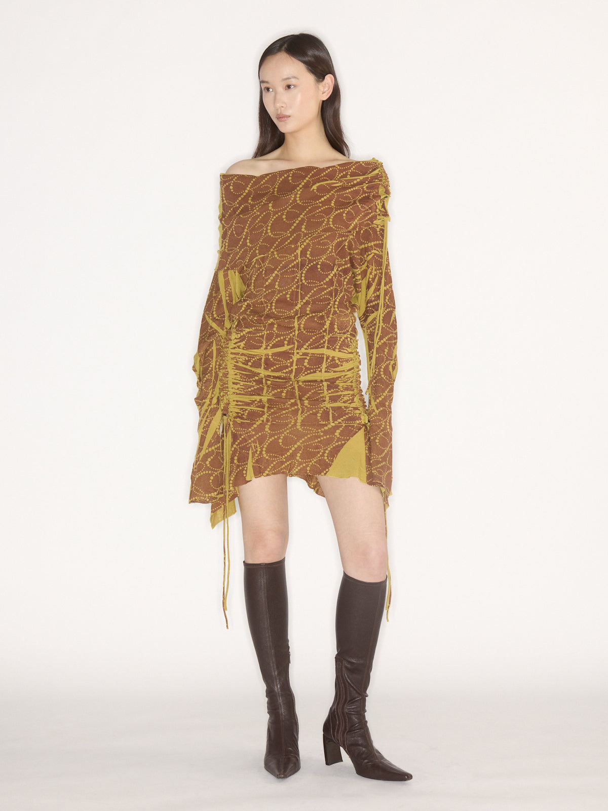 MG-Petrol Dress Rust Chartreuse