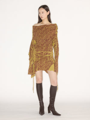 MG-Petrol Dress Rust Chartreuse
