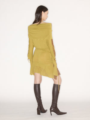 MG-Petrol Dress Rust Chartreuse