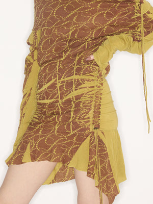 MG-Petrol Dress Rust Chartreuse