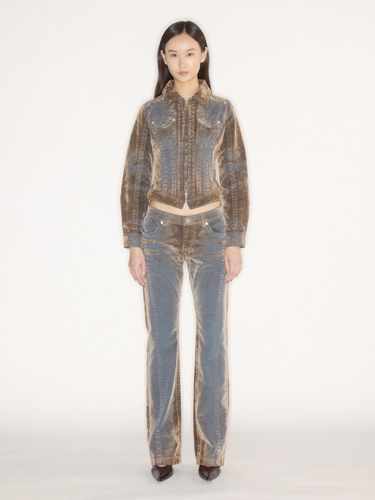 Flock Denim Trousers Stone