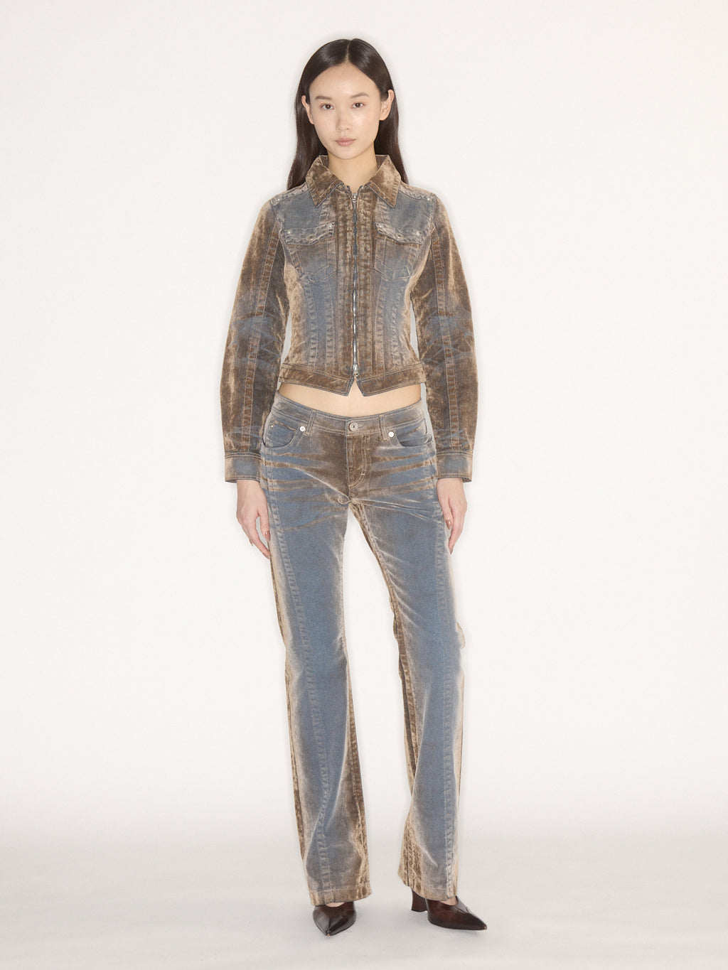 Flock Denim Trousers Stone