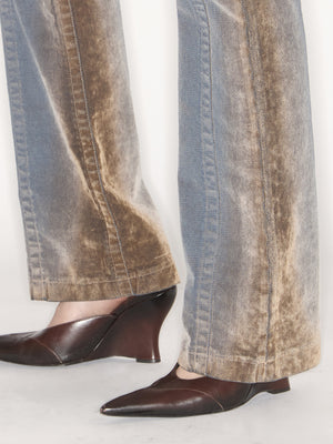Flock Denim Trousers Stone