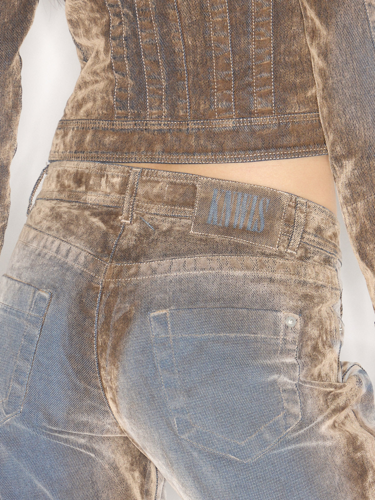 Flock Denim Trousers Stone