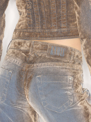 Flock Denim Trousers Stone