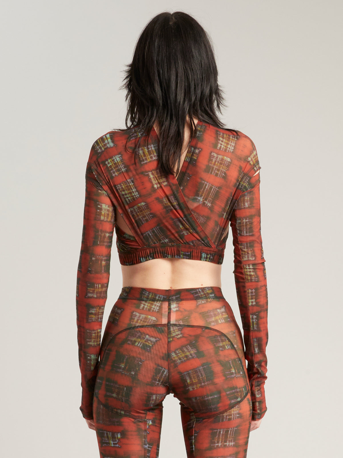 Anti Cross Over Top Acid Plaid Ginger
