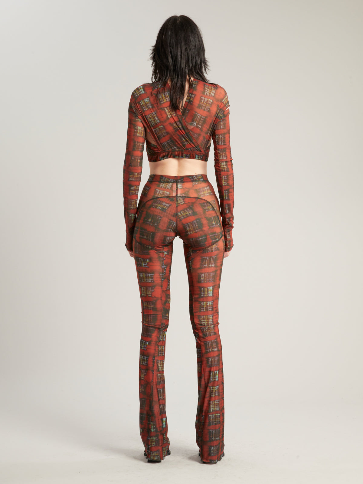 Anti Cross Over Top Acid Plaid Ginger