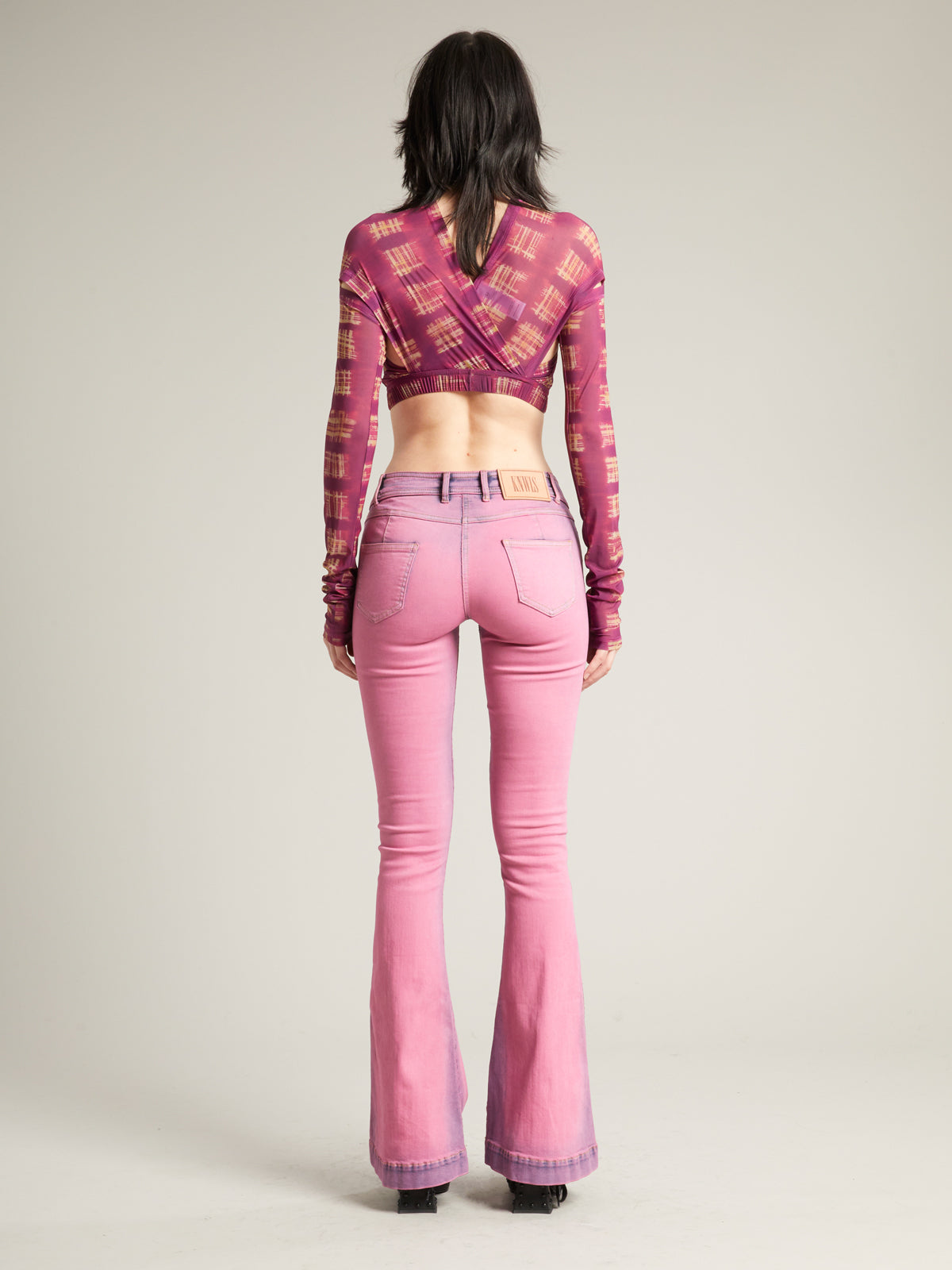 Anti Cross Over Top Acid Plaid Purple
