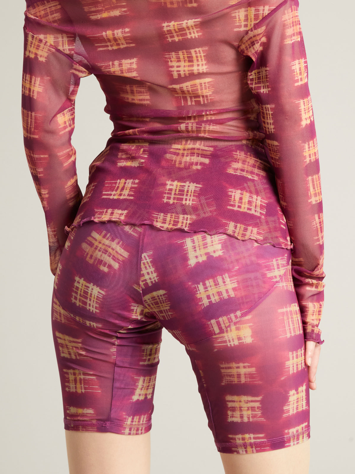 Lena Shorts Acid Plaid Purple