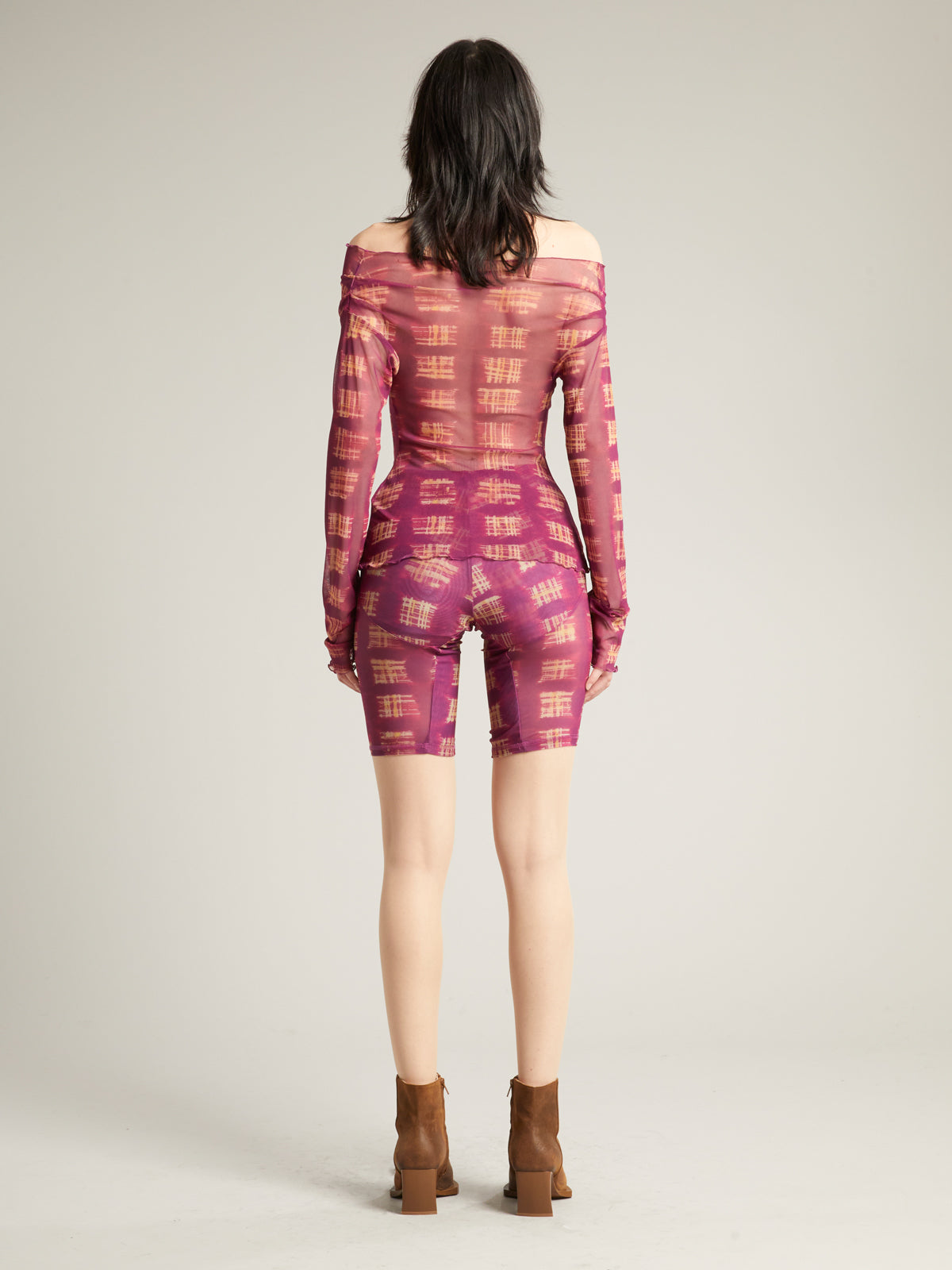 Lena Shorts Acid Plaid Purple