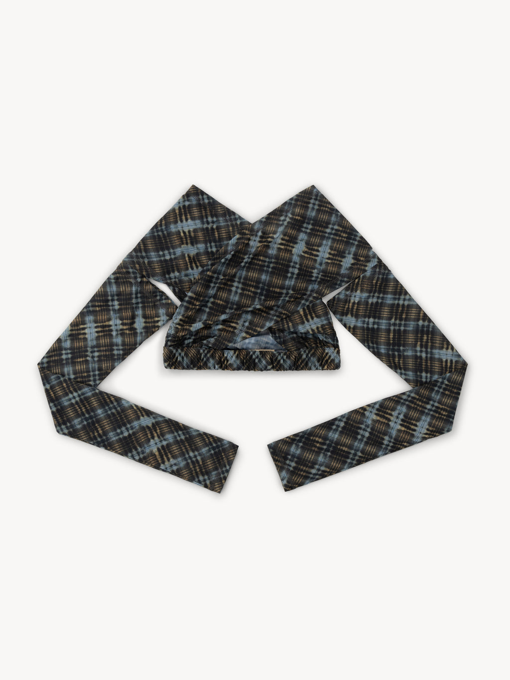Anti Cross Over Top Bleach Plaid Blue