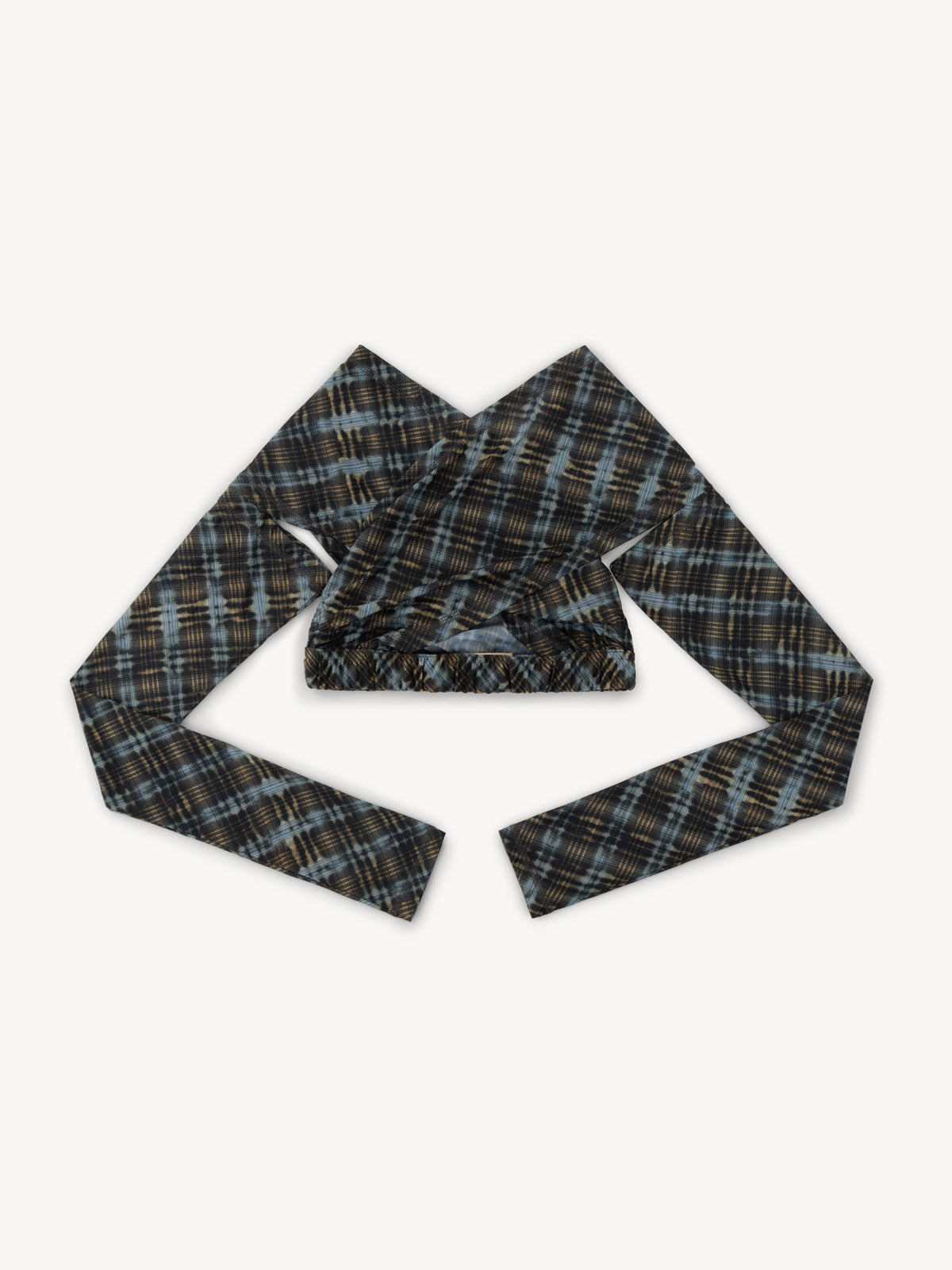 Anti Cross Over Top Bleach Plaid Blue