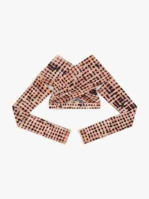Anti Cross Over Top Bleach Plaid Pink