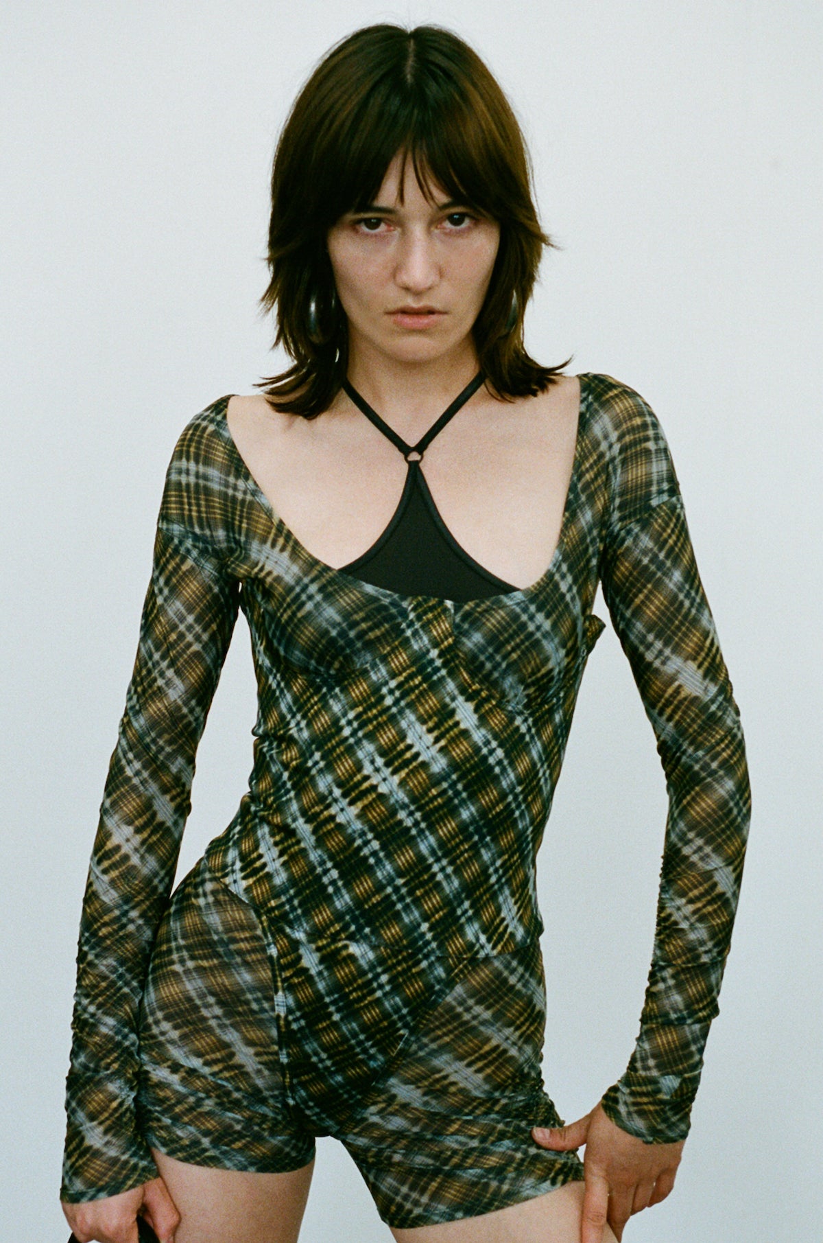 Scythe Shorts Bleach Plaid Blue