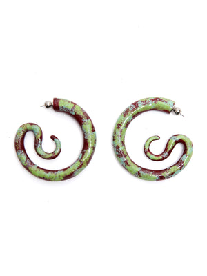 KNWLS x Panconesi Serpent Large Hoop Earrings Algae