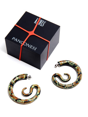 KNWLS x Panconesi Serpent Large Hoop Earrings Moss