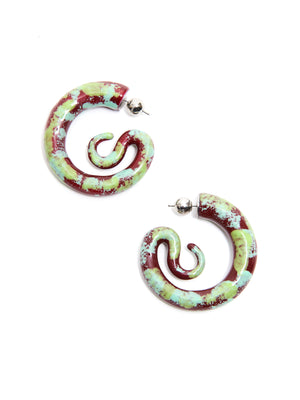 KNWLS x Panconesi Serpent Medium Hoop Earrings Algae