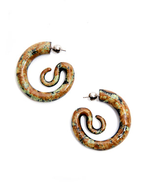 KNWLS x Panconesi Serpent Medium Hoop Earrings Moss